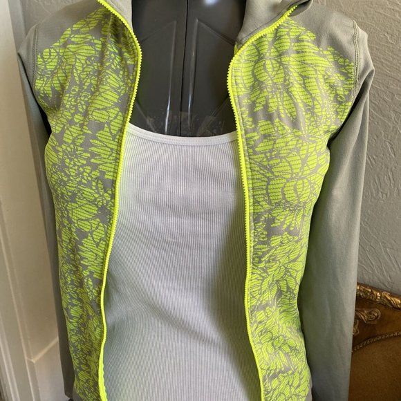 Fabletics Gray Lime Stretch Jacket Bust 32 - 34 - Picture 2 of 4